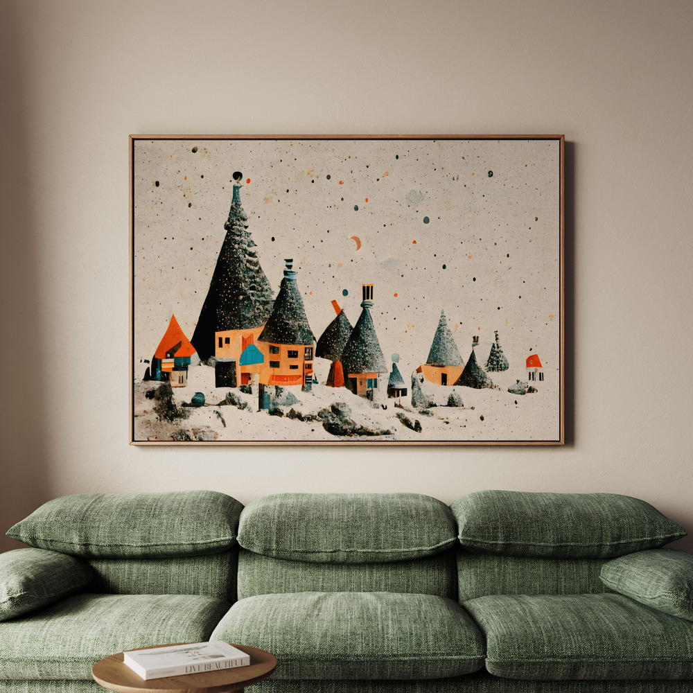 Canvastavla Fairy Village - Tavla - 70x50