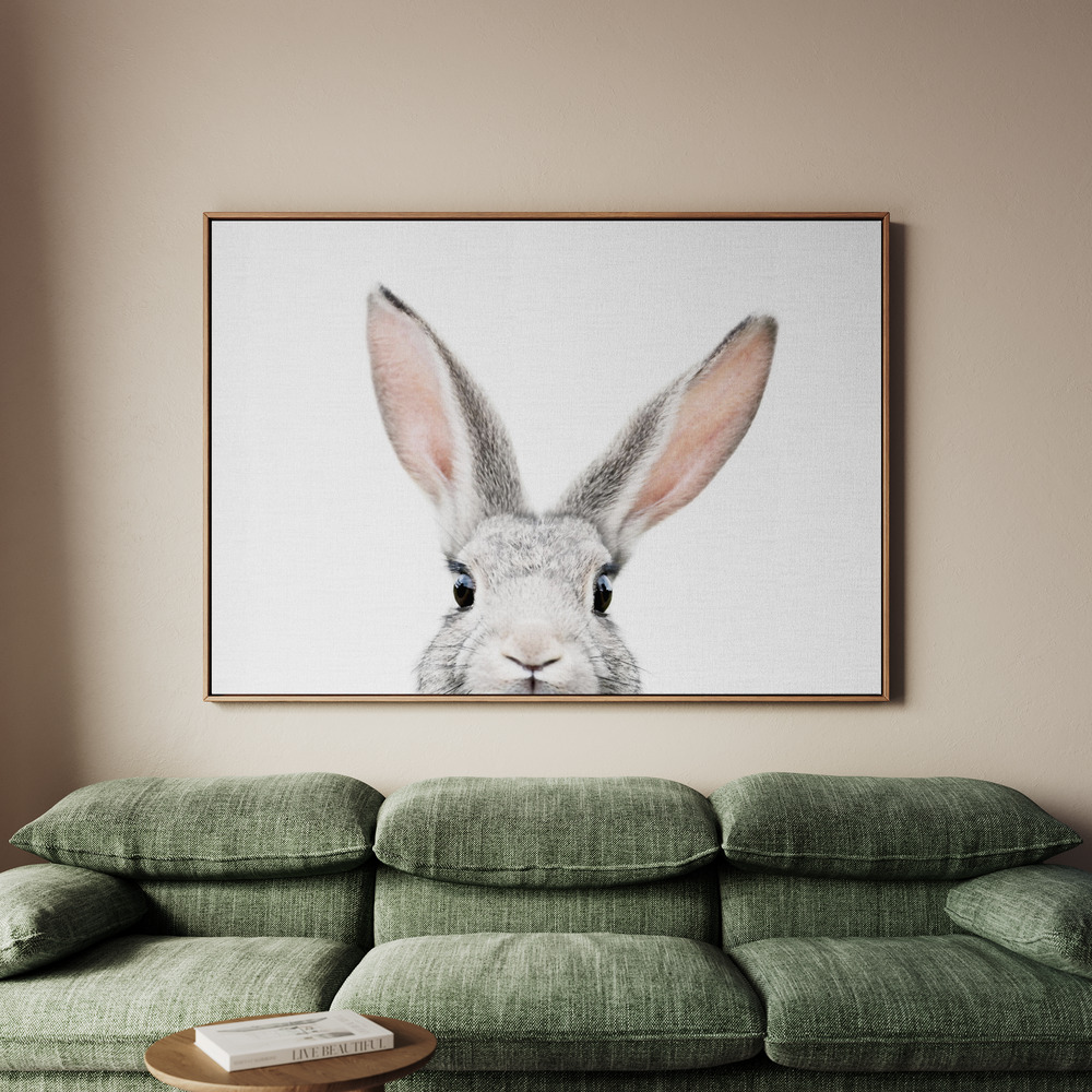 Canvastavla Peeking Bunny - Tavla - 70x50