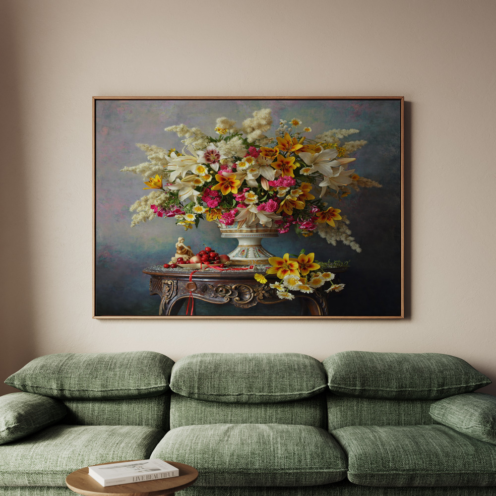 Canvastavla Still life with flowers - Tavla - 150x100