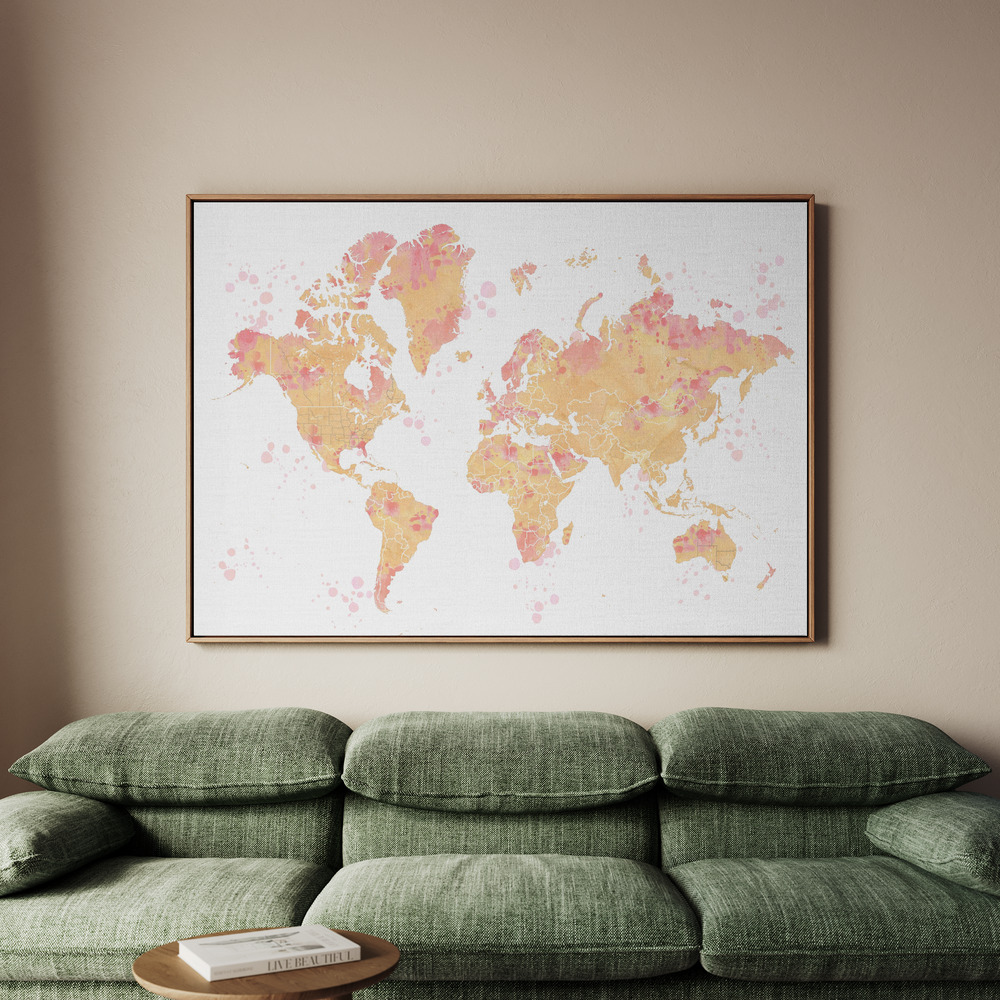 Canvastavla Amanda world map silhouette - Tavla - 100x70