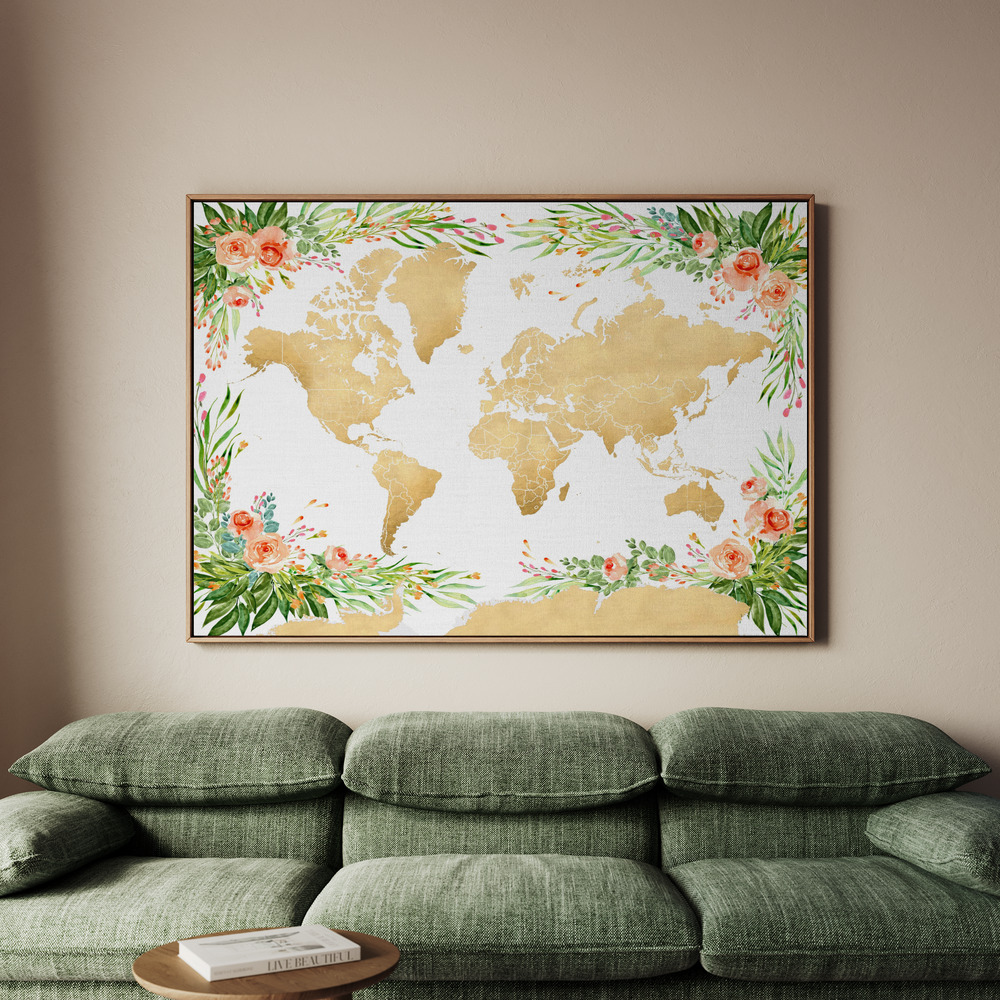 Canvastavla Blythe world map silhouette - Tavla - 150x100