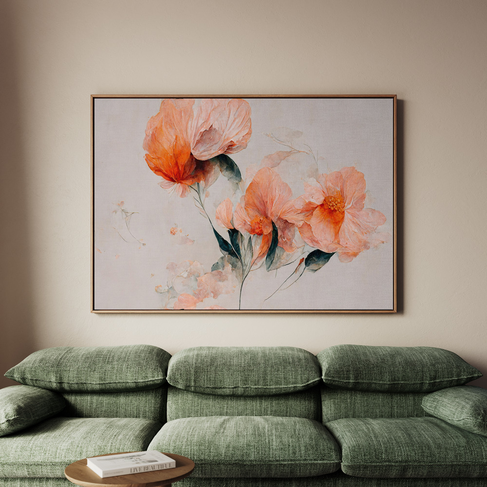 Canvastavla Filigree Coral Flowers - Tavla - 70x50