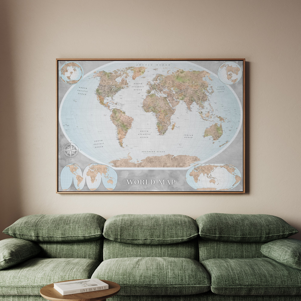 Canvastavla Vintage World Map - Tavla - 150x100