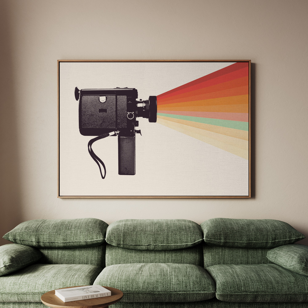 Canvastavla Movie Camera Rainbow - Tavla - 100x70