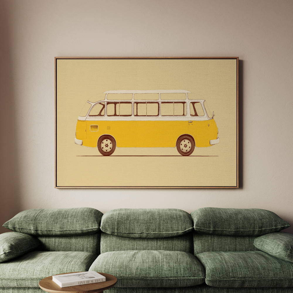 Canvastavla Yellow Van - Tavla - 100x70