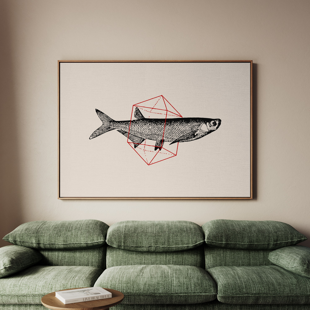 Canvastavla Fish In Geometrics Nº2 - Tavla - 70x50