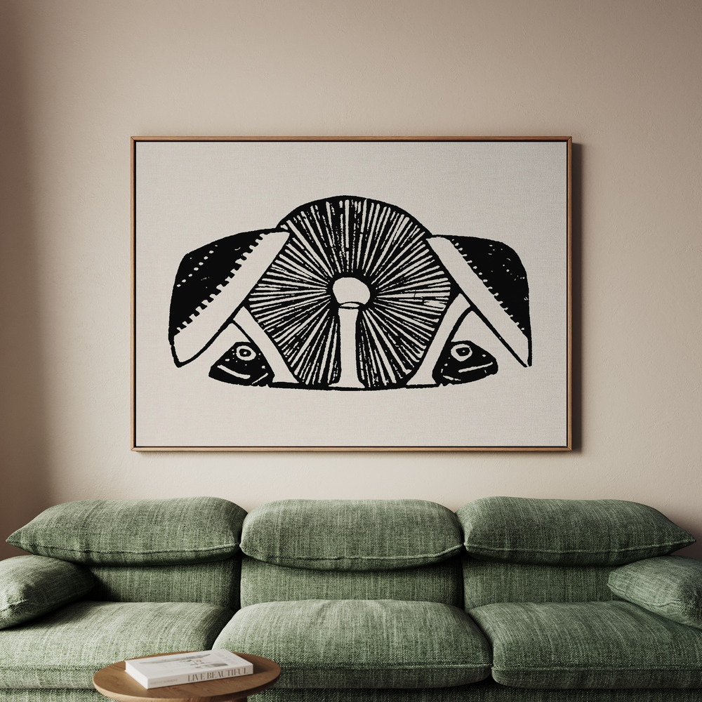 Canvastavla Three Mushrooms 1892 Beige - Tavla - 100x70