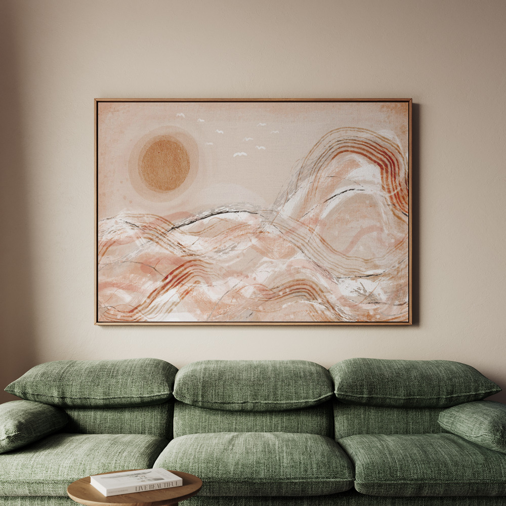 Canvastavla Pastel Peach Sea - Tavla - 70x50