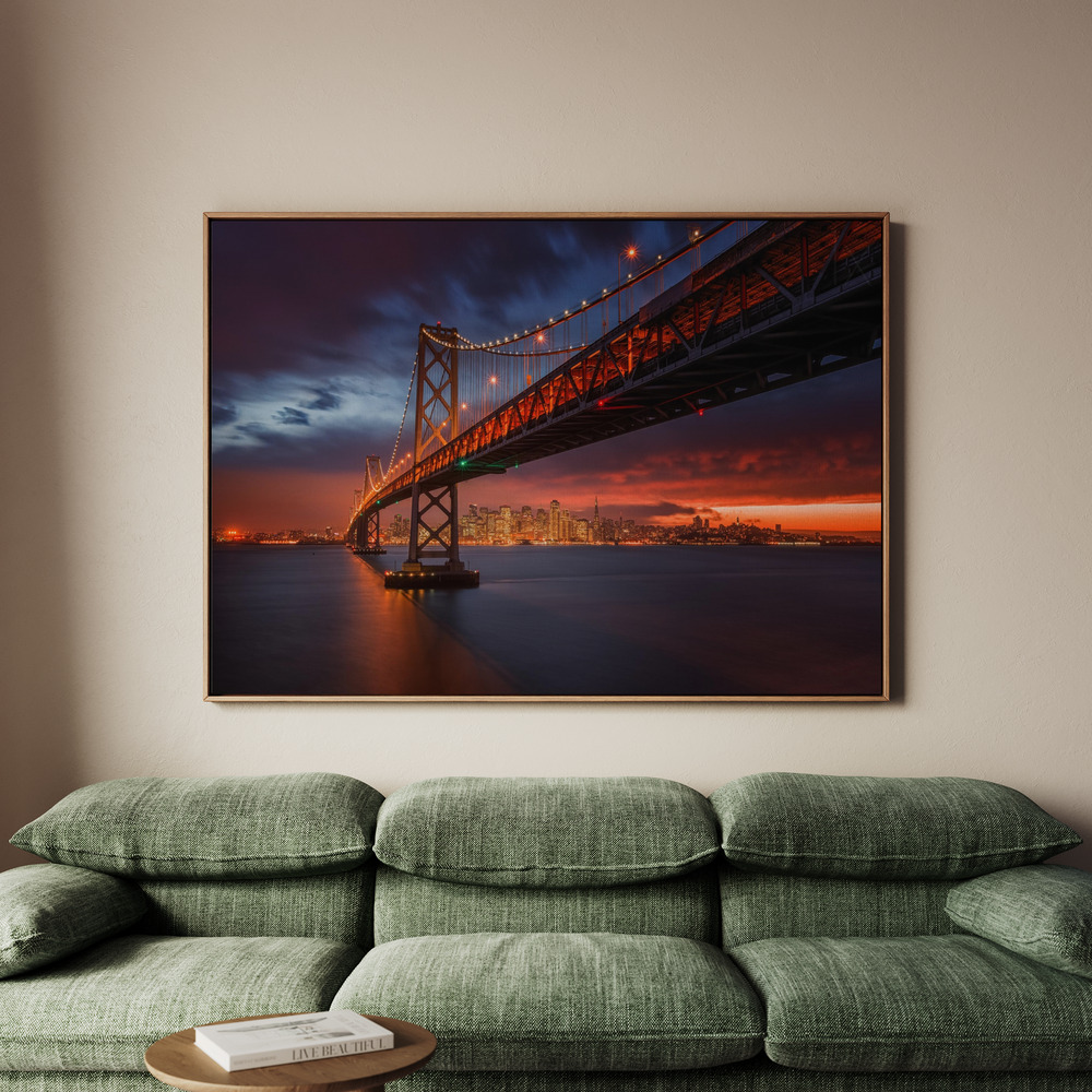 Canvastavla Fire over San Francisco - Tavla - 70x50