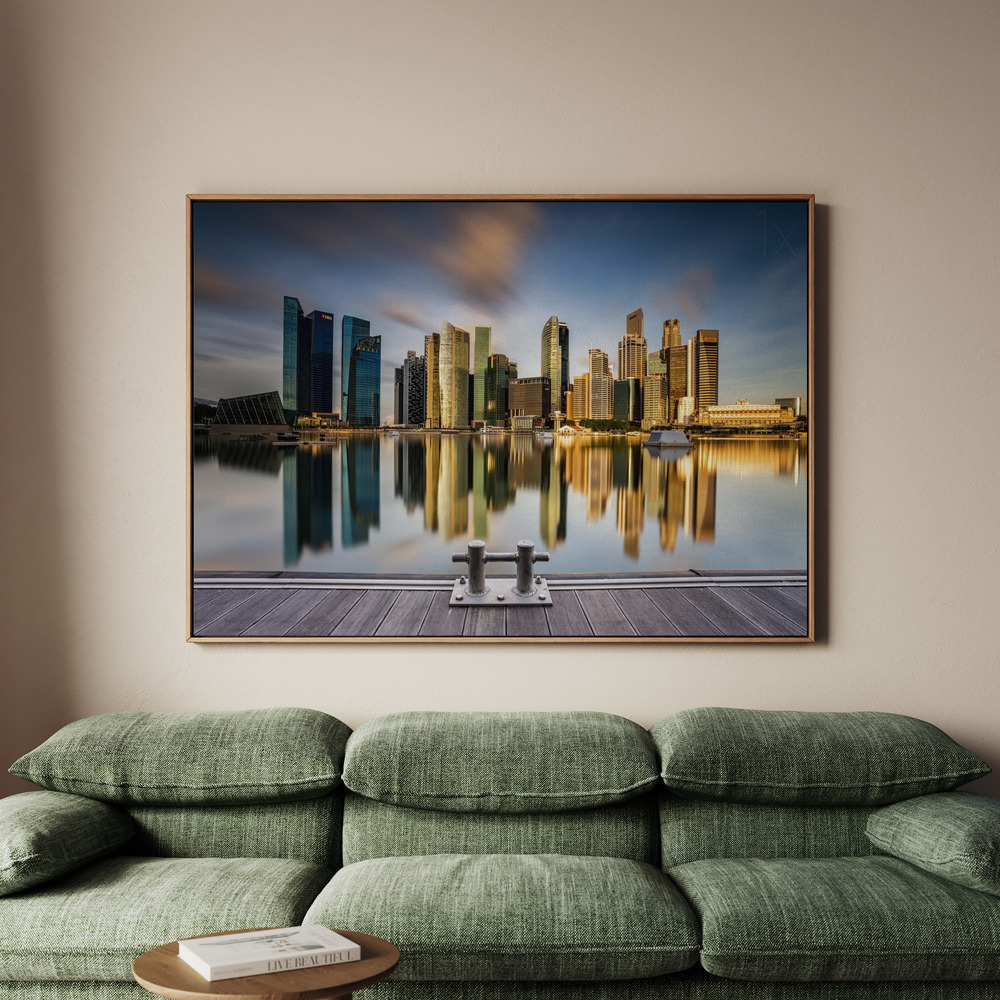Canvastavla Golden Morning in SIngapore - Tavla - 150x100