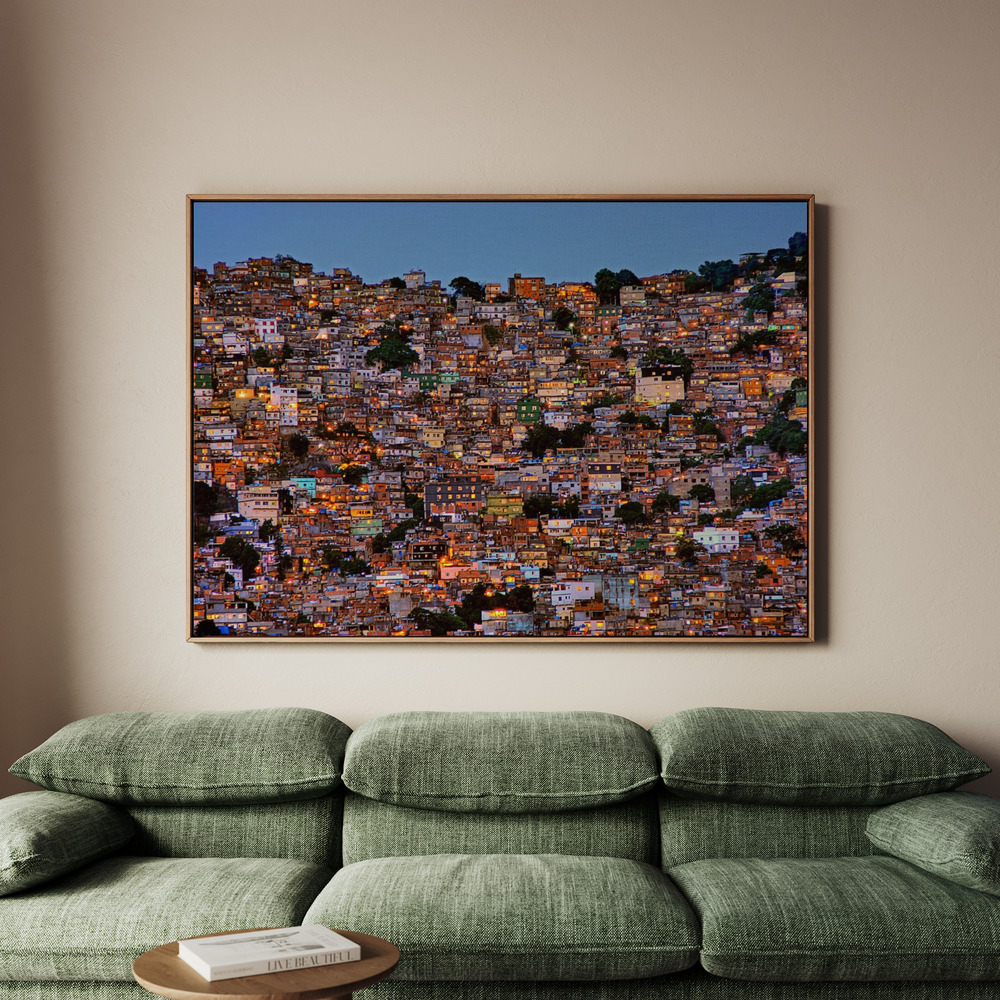 Canvastavla Nightfall in the Favela da Rocinha - Tavla - 70x50