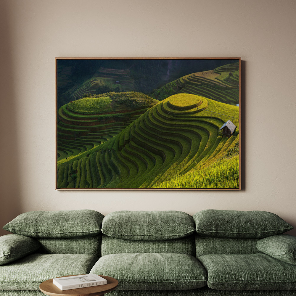 Canvastavla Gold rice terrace in mu cang chai,Vietnam. - Tavla - 150x100