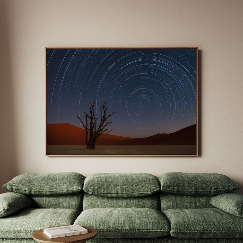 Canvastavla Star Trails of Namibia - Tavla - 150x100