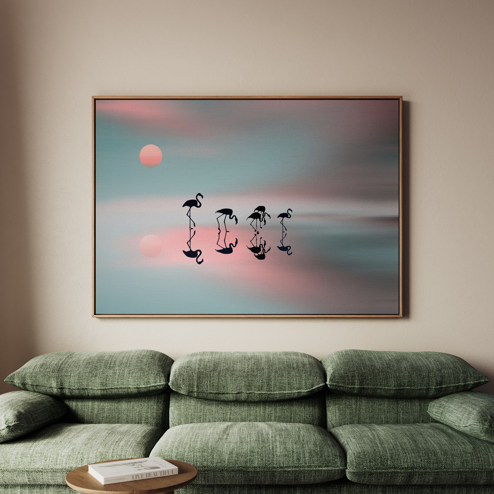 Canvastavla Family Flamingos - Tavla - 70x50