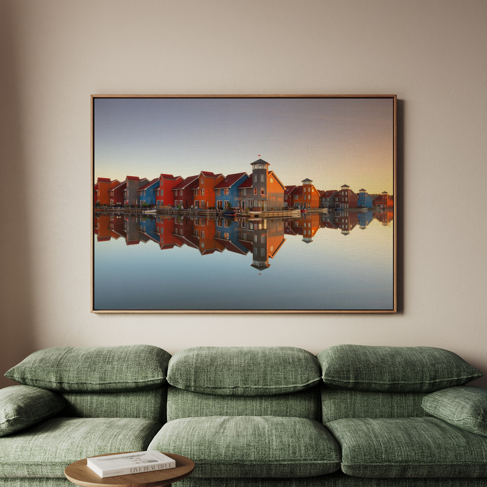 Canvastavla Colourful village - Tavla - 70x50