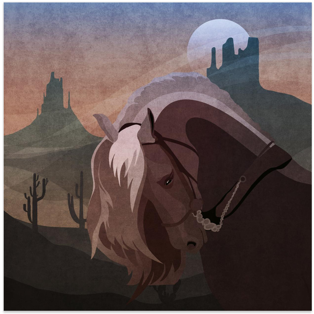 Poster - Desert Moon Majesty square poster