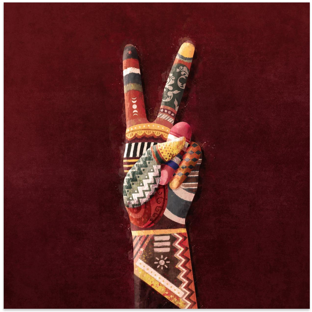 Juliste - Patchwork Peace square poster