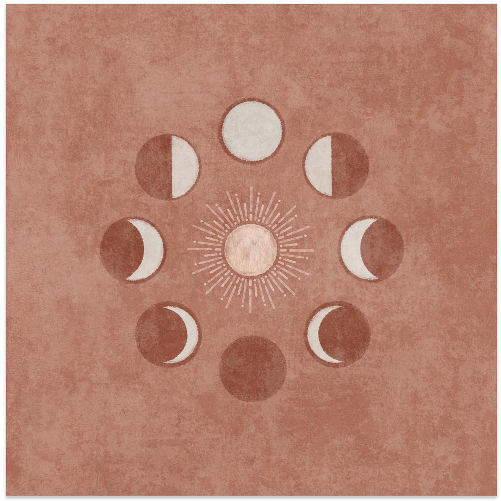 Poster - Lunar Phases Glow square poster