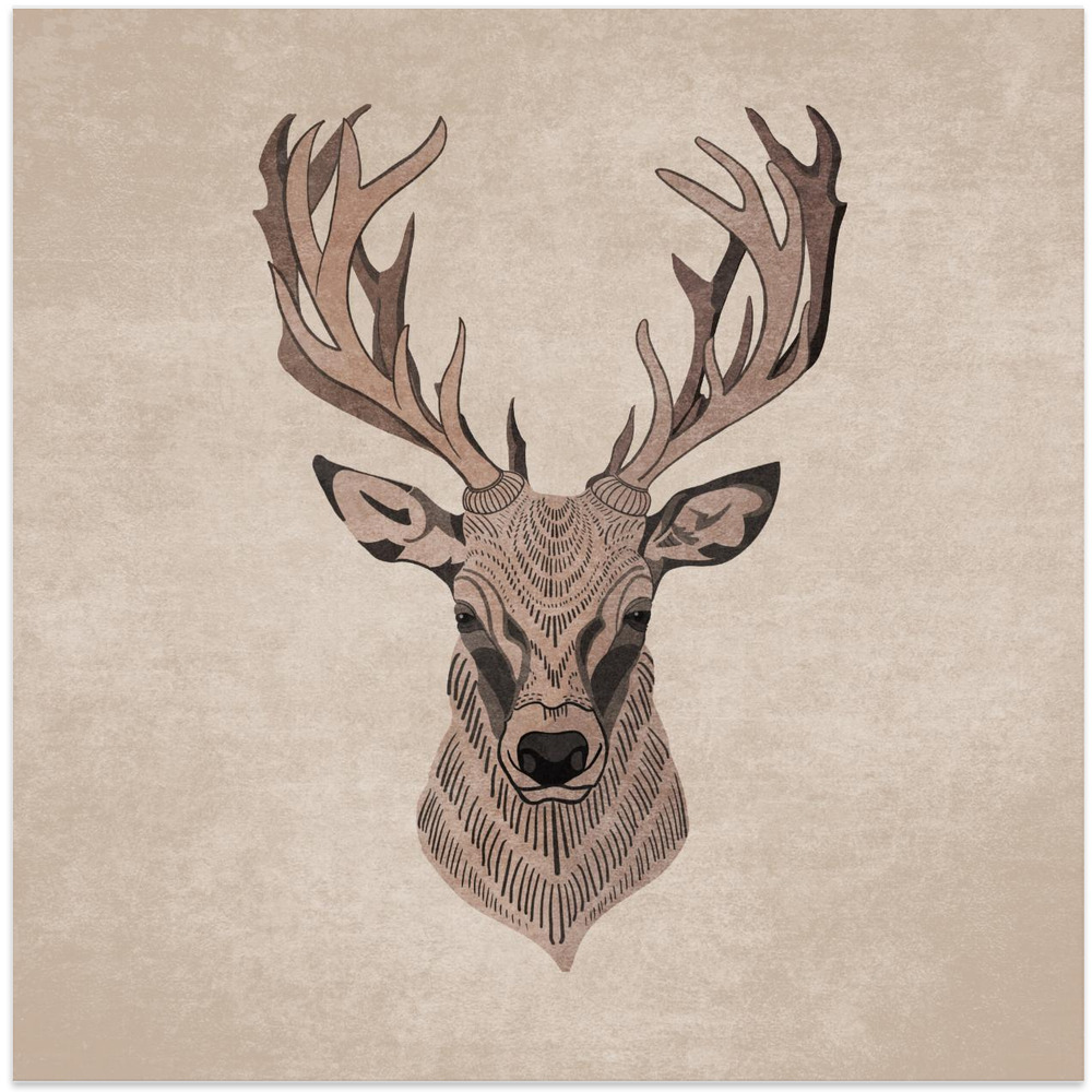 Poster - Majestic Stag Profile square poster