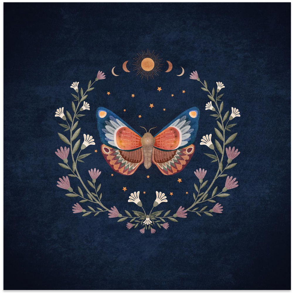 Juliste - Celestial Flutter square poster