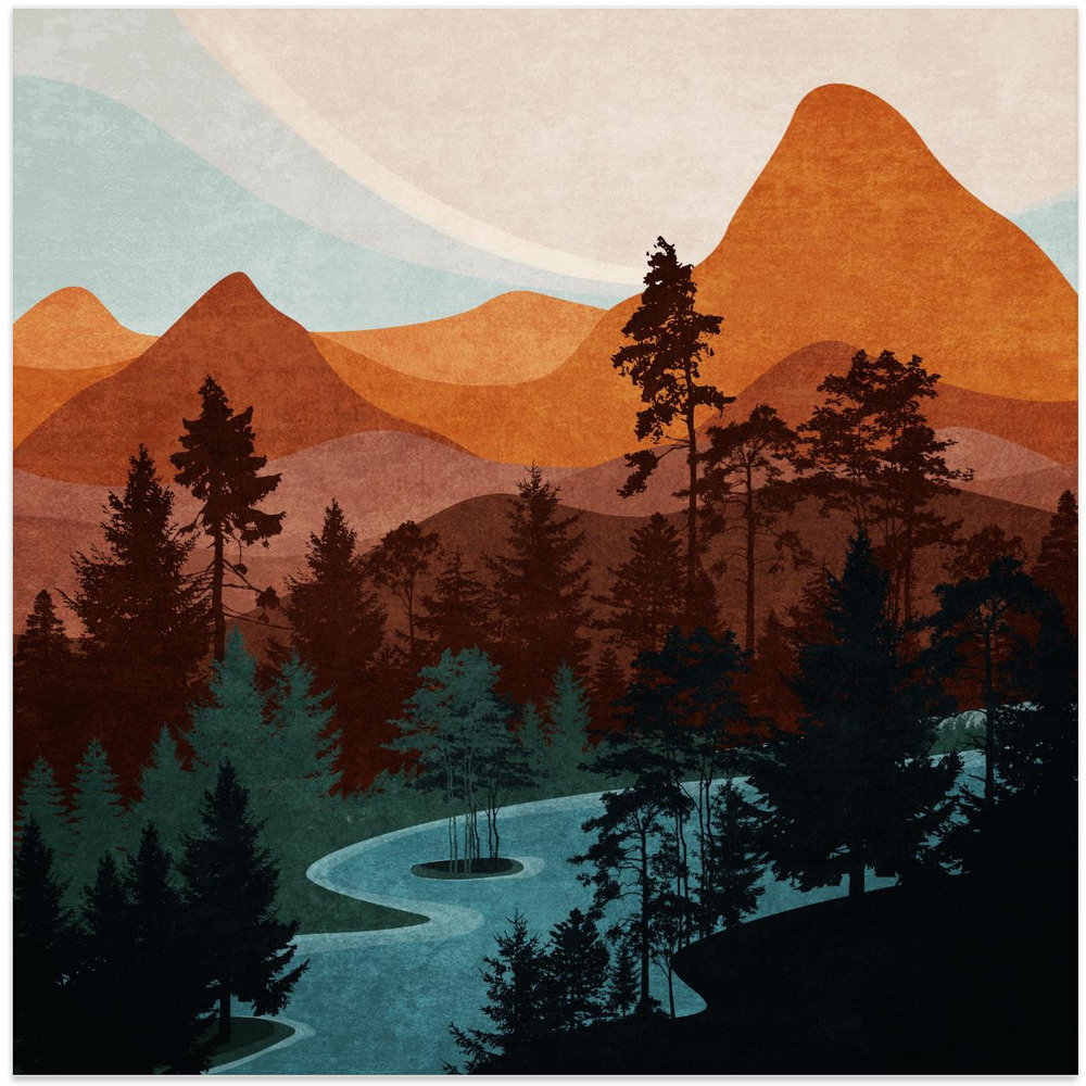 Poster - Serene Peaks square poster