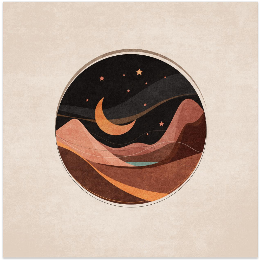 Poster - Desert Nightscape square poster