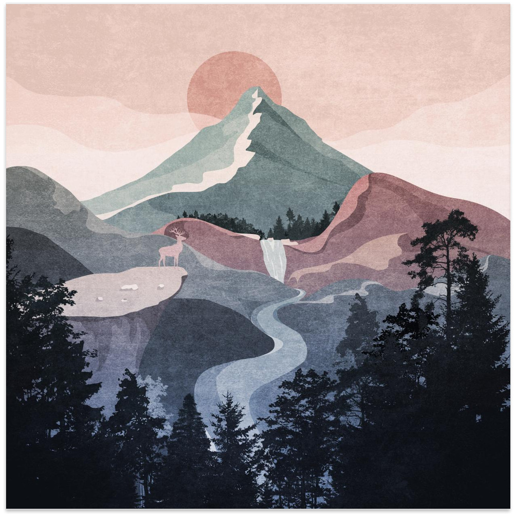 Poster - Serene Mountain View square poster