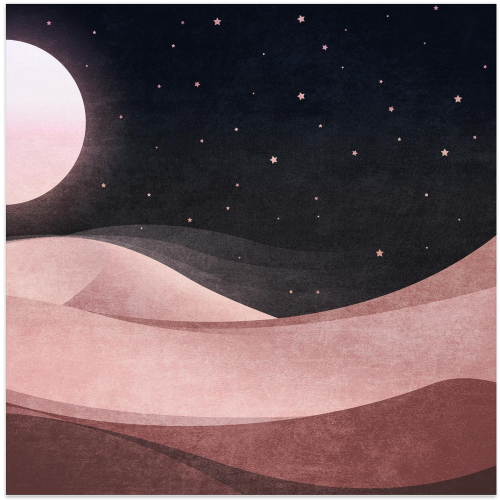 Poster - Serene Lunar Dunes square poster