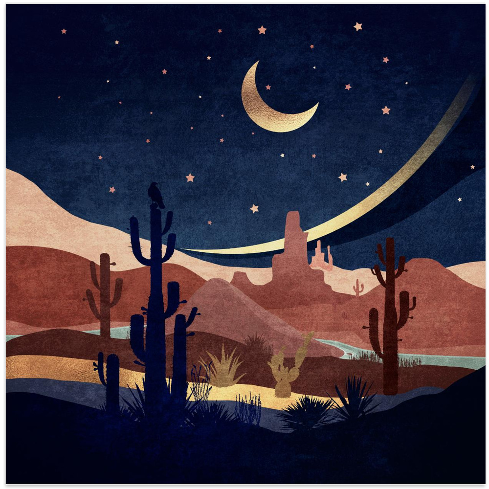 Poster - Desert Nightscape square poster