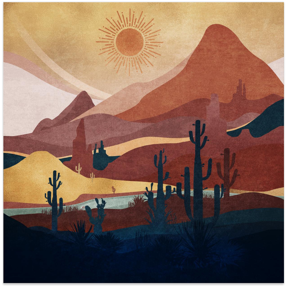 Poster - Desert Sunrise Bliss square poster