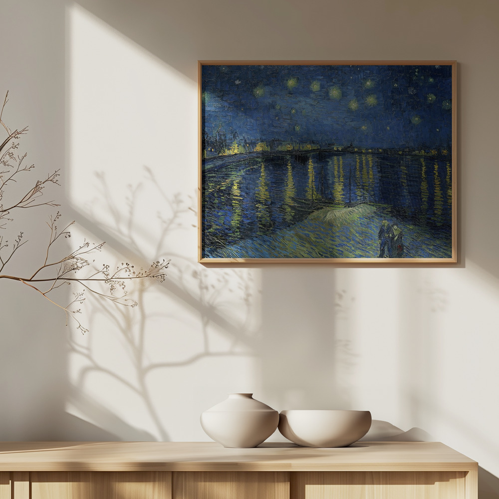 Poster - The Starry Night Over The Rhone over cabinet