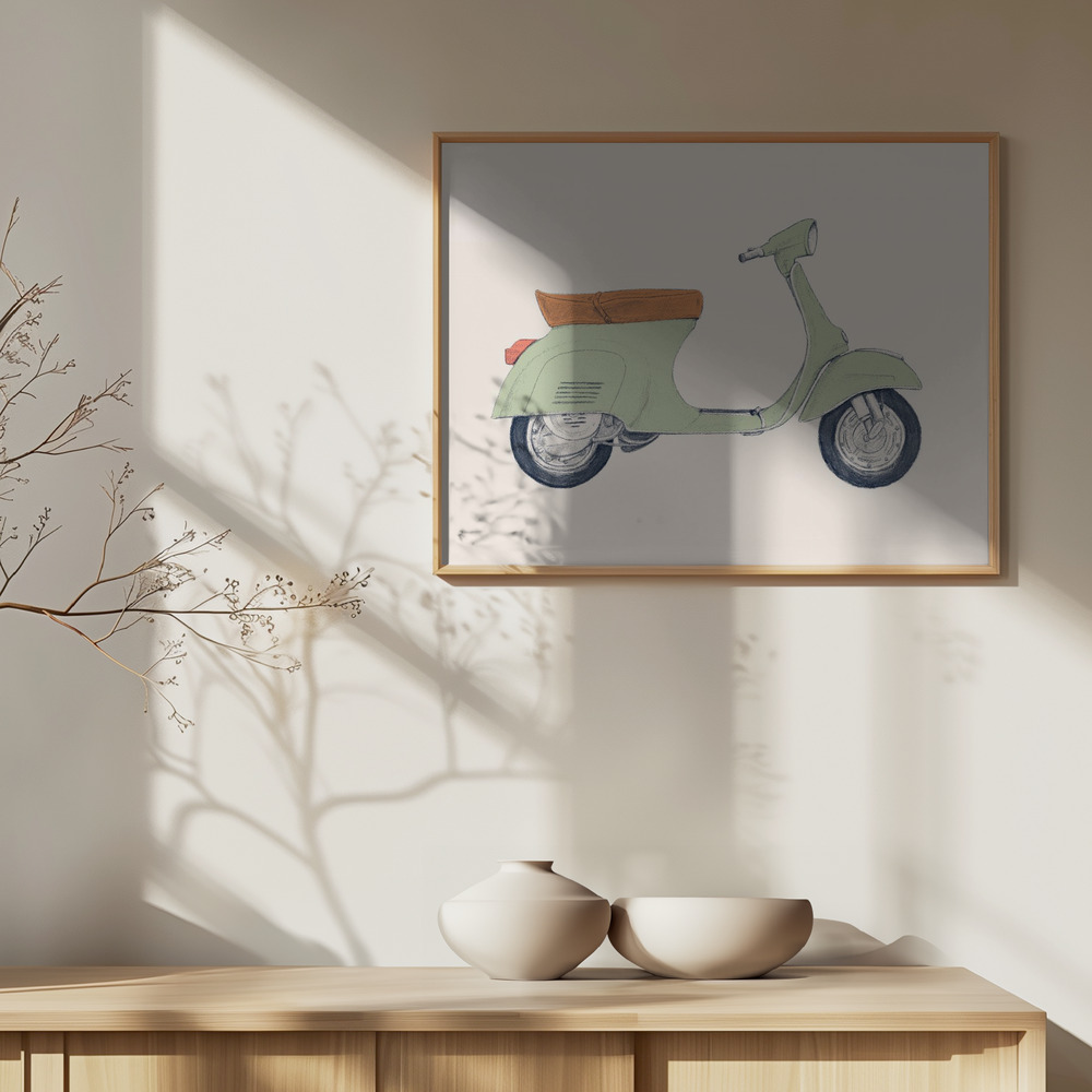 Poster Vespa Print - Affisch över skåp