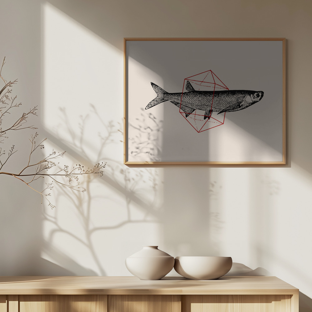 Poster - Fish In Geometrics Nº2 over cabinet