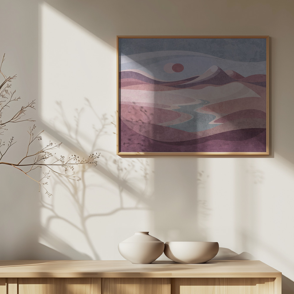 Poster - Blush Horizon Vista boven kast