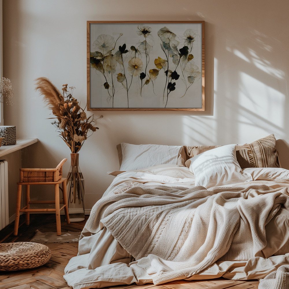 Poster - Beautiful Dry Flowers in bedroom
