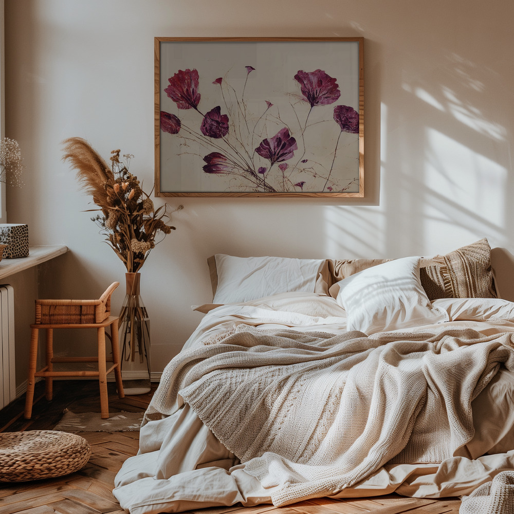 Poster - Purple Flowers in bedroom