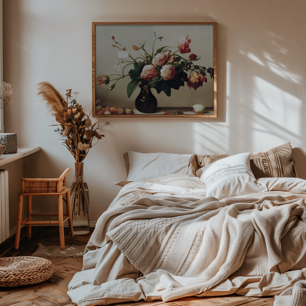 Poster - Pink Peony in bedroom