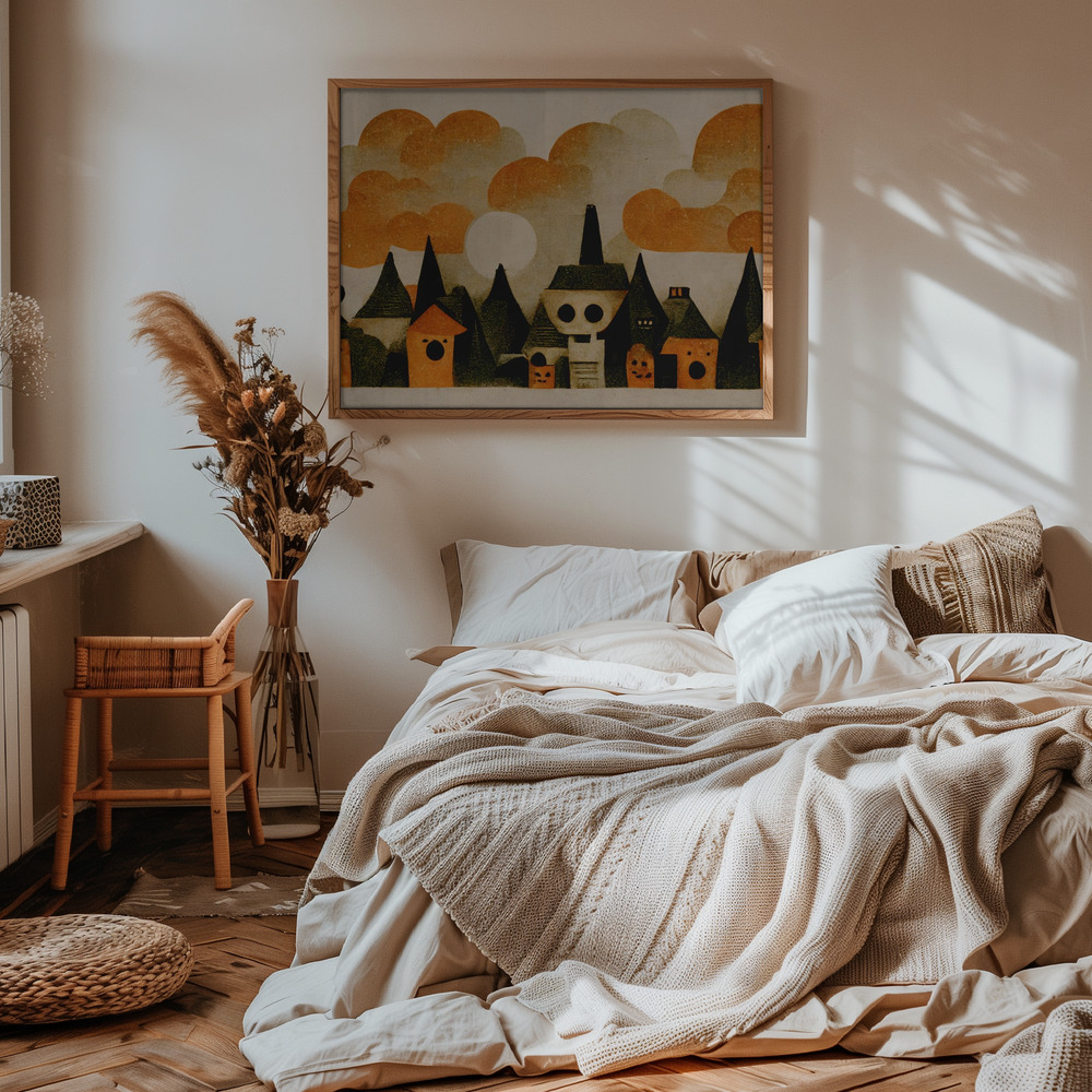 Poster - Spooky Wooky Village im Schlafzimmer