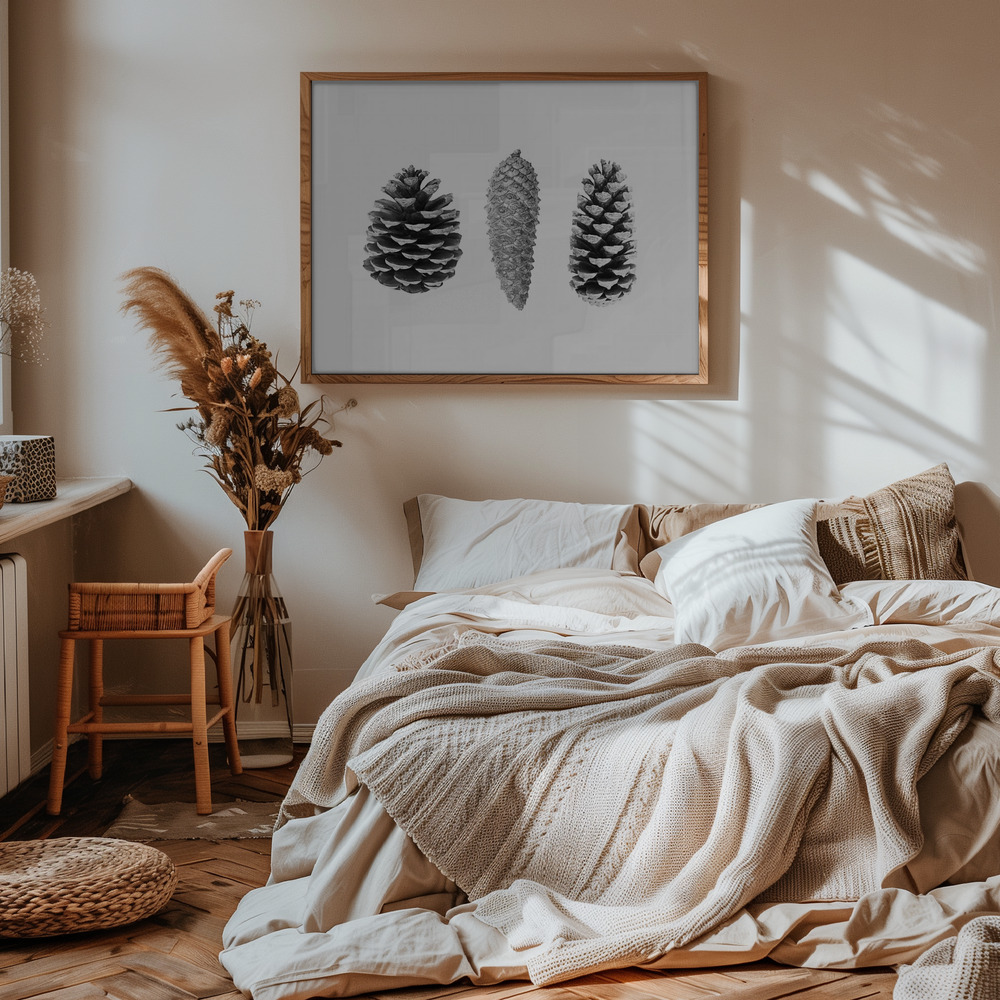 Plakat - Pine Cone Study i soveværelset
