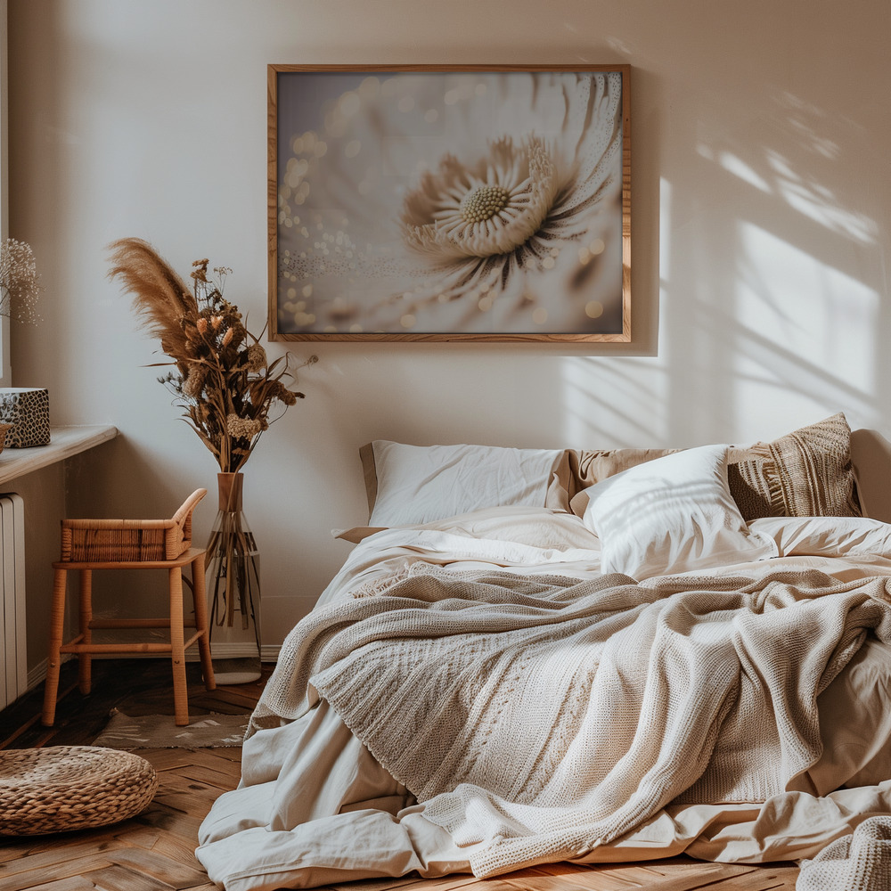 Poster - Beige Coral Flower in bedroom
