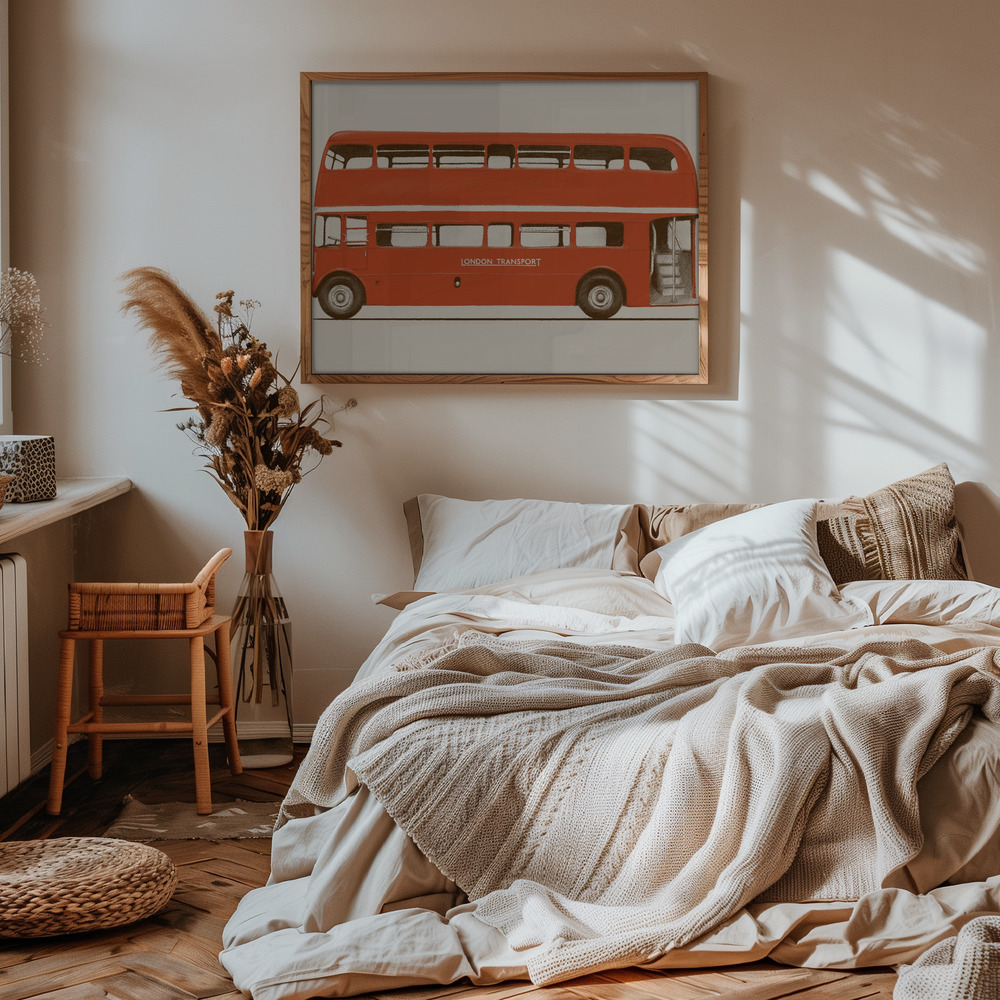 Poster - Red English Bus in bedroom