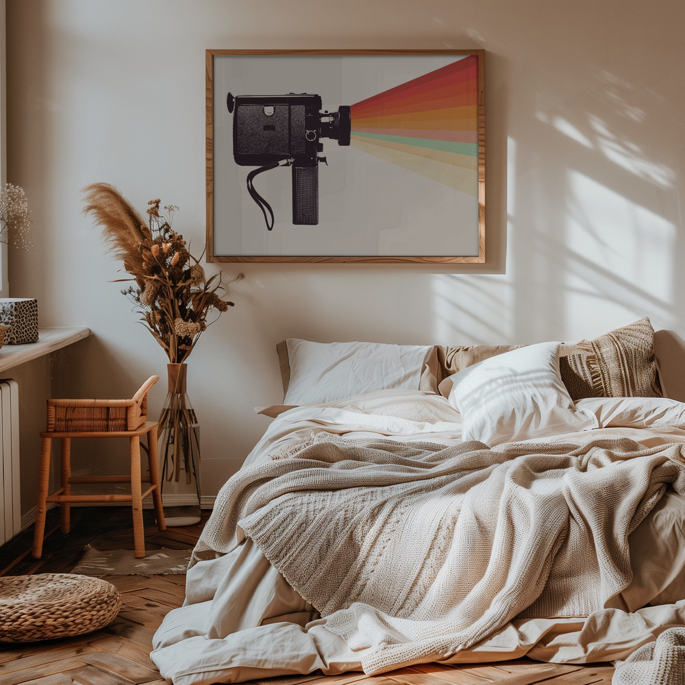 Poster Movie Camera Rainbow - Affisch i sovrummet