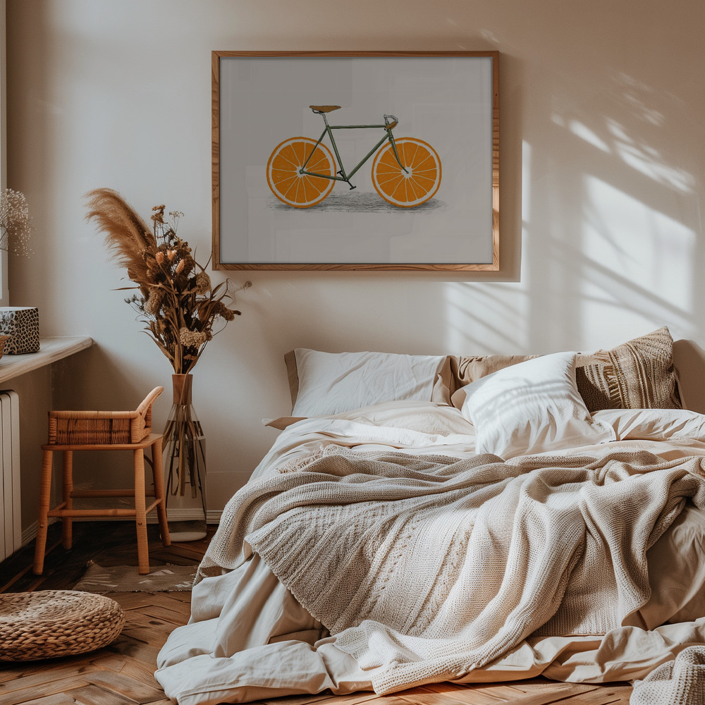 Poster Orange Wheels - Affisch i sovrummet