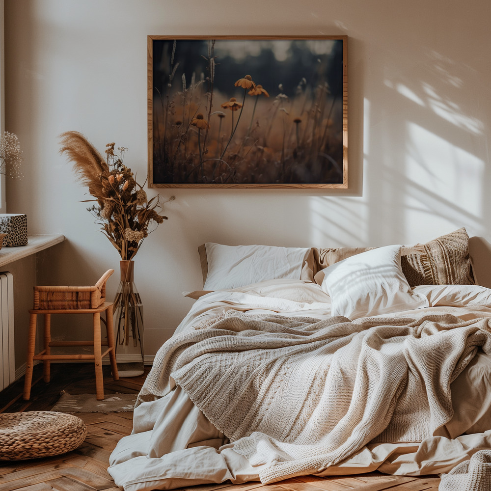 Poster - Orange Margarites in bedroom