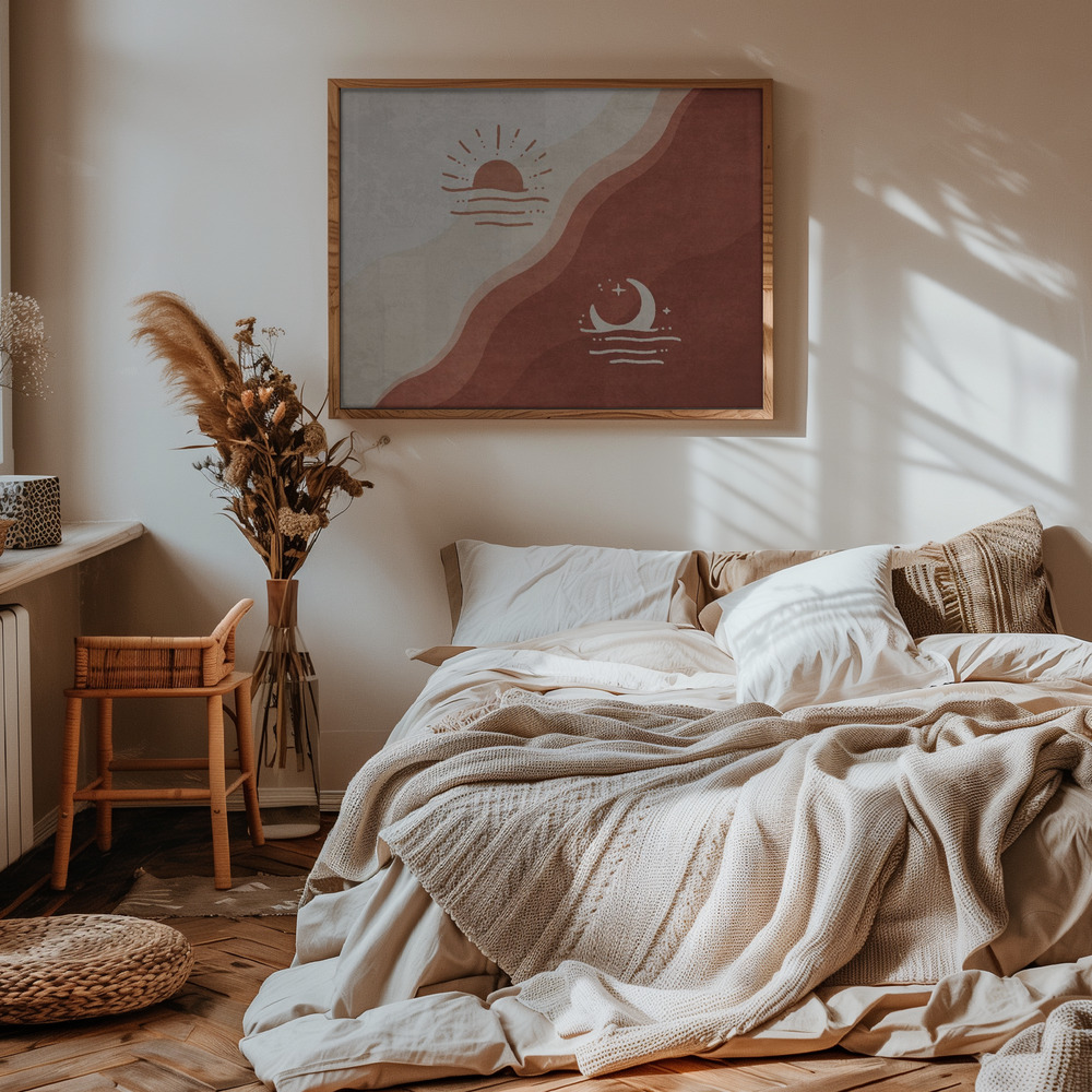 Poster - Day and Night Harmony in slaapkamer