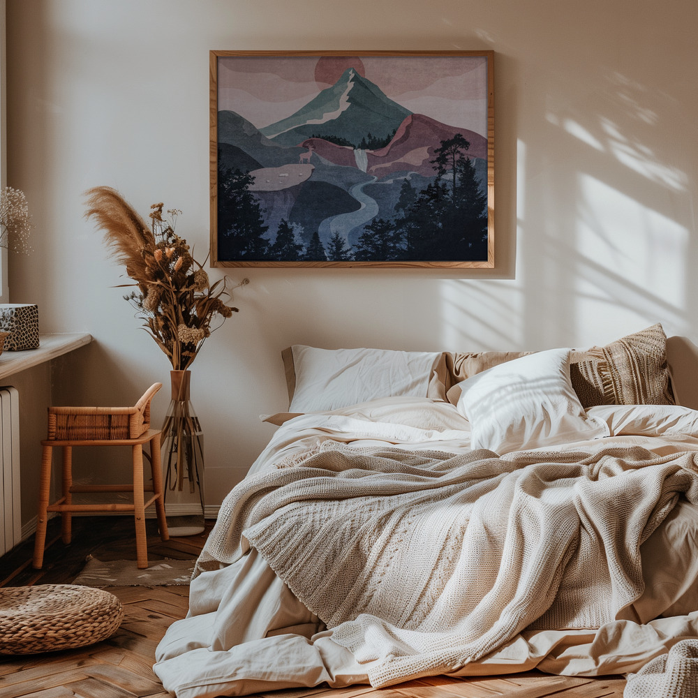 Poster - Sepia Acannis Copy in slaapkamer