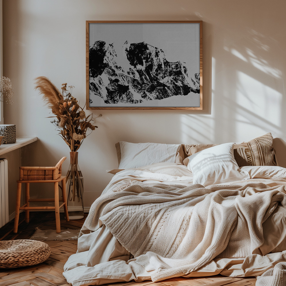 Poster - Mountains II in bedroom