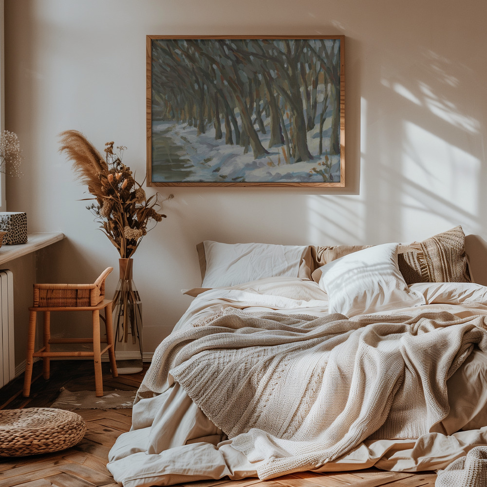 Póster - Winter Trees en el dormitorio