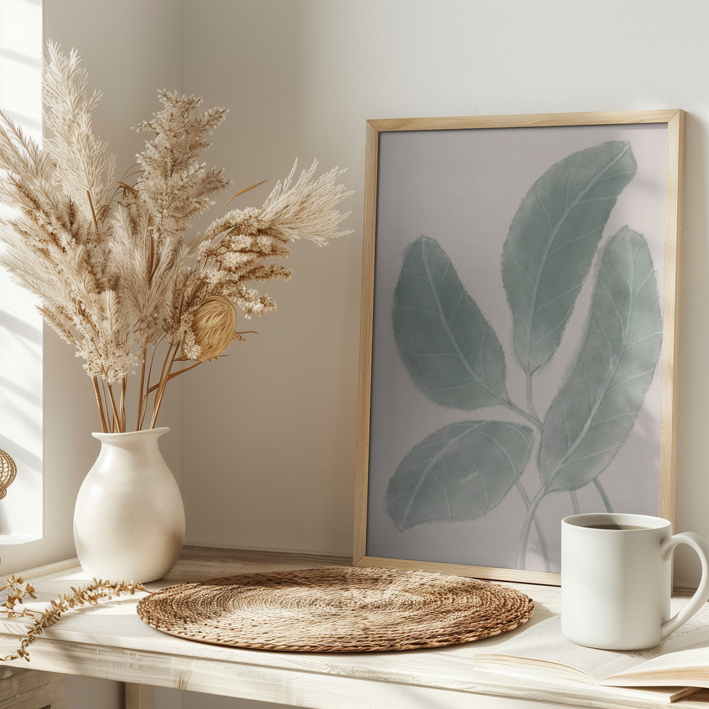 Poster - Leaves Watercolor on table