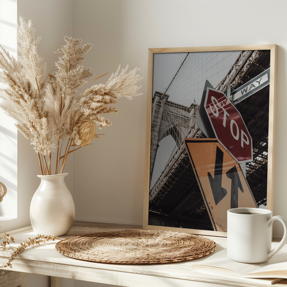 Poster - Brooklyn Bridge Stop on table